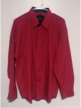 Alberto Danelli Shirt Men’s XL Red Black Long Sleeve Button Down Vintage 90’s